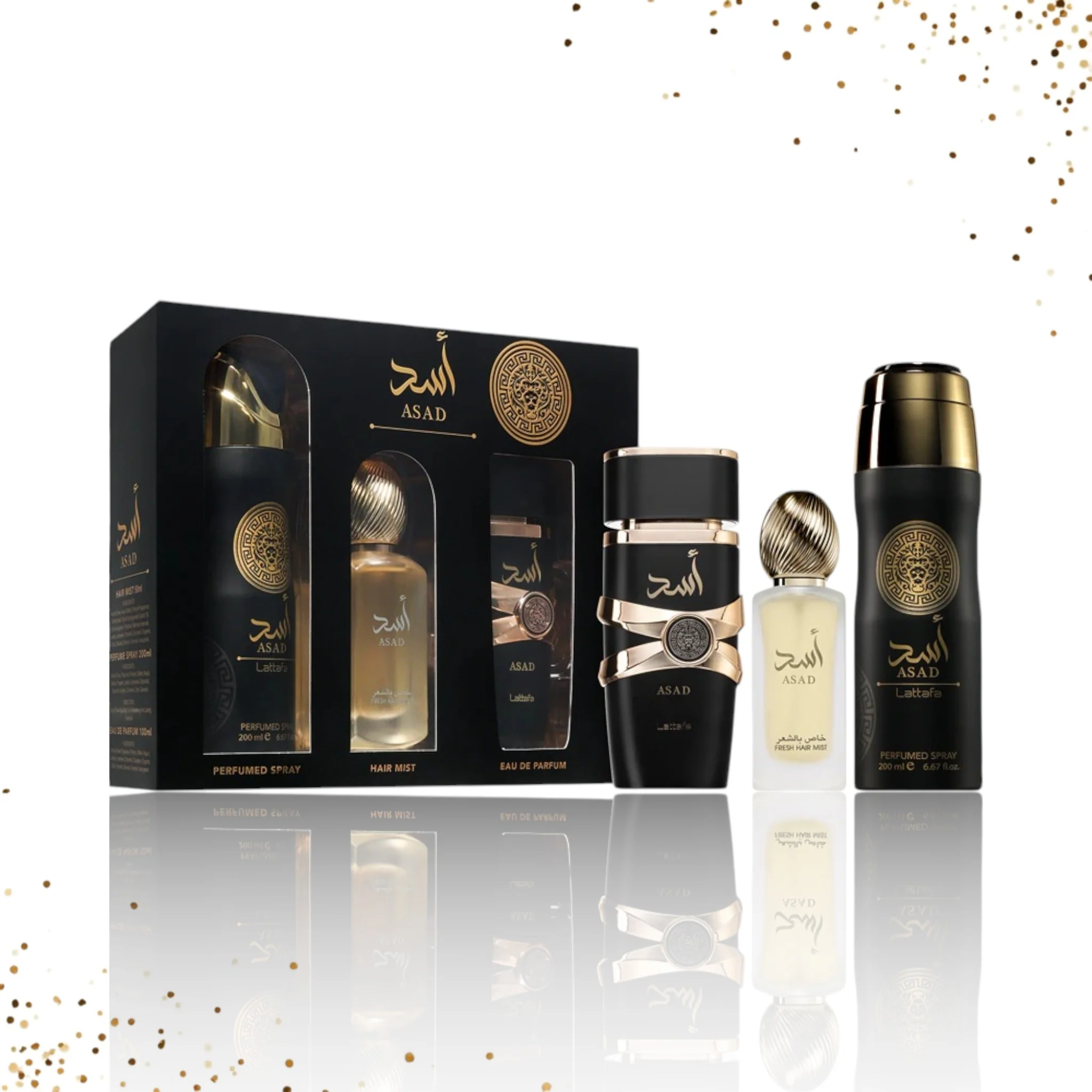 Asad Set By Lattafa 3 Pcs EDP 3.4 Oz