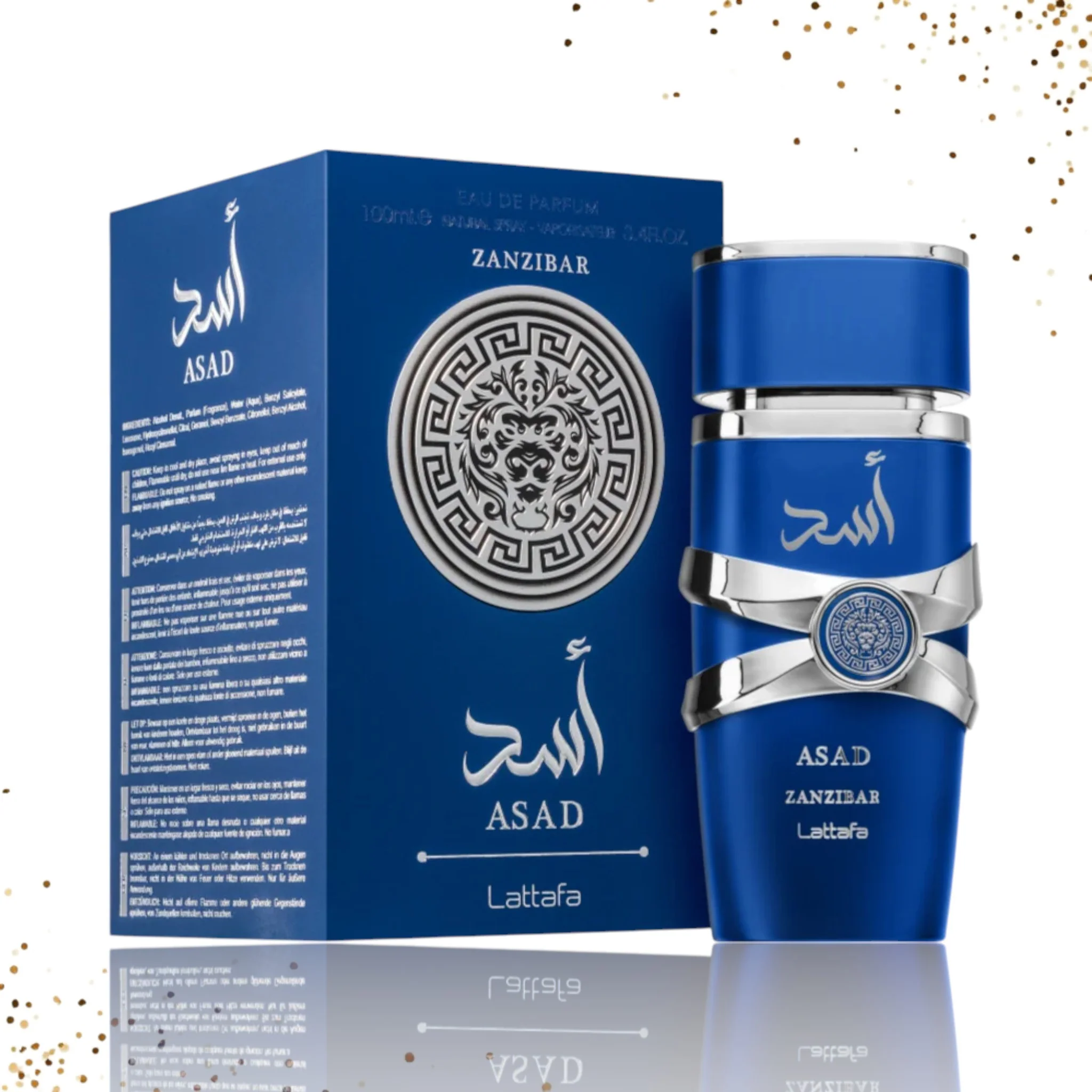 Lattafa Asad Zanzibar for Men Eau de Parfum Spray. 3.4 Ounce